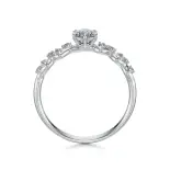 Pierścionek białe złoto z diamentami